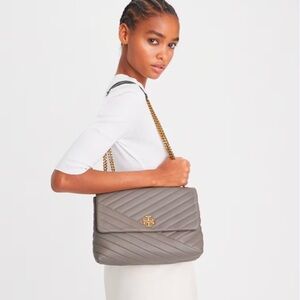 Tory Burch Kira Chevron convertible shoulder bag.